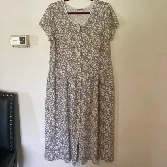 Fads | Dresses | Vintage Fads 9s Floral Button Front Drop Waist Short Sleeve Midi Dress | Poshmark Fads | Dresses | Vintage Fads 9s Floral Button Front Drop Waist Short Sleeve Midi Dress | Poshmark
